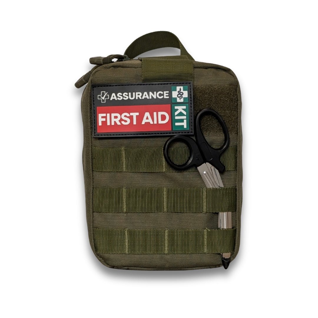 Pink snake bite kit for Australian snake and spider bites. External Front square View. Built in NSW by Assurance First Aid Kits