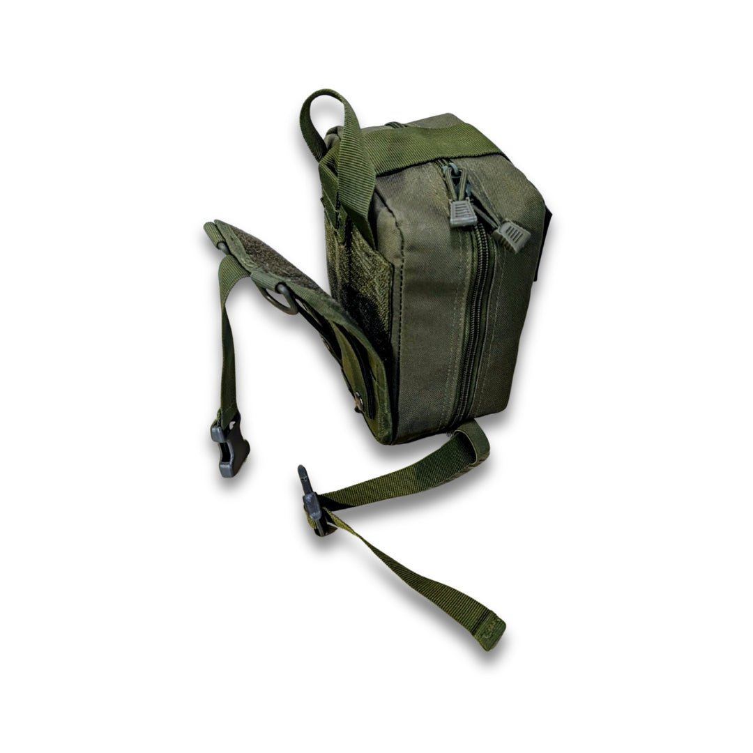 Snake bite kit for Australian snake and spider bites. Rear top down showing molle system detail. Built in NSW by Assurance First Aid Kits