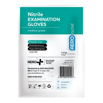 Large nitrile powder - free gloves assurancefirstaidkits buyonline australia