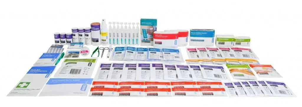 BLOG flat lay view of a range of first aid supplies
