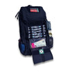 Remote Area Survival First Aid Kit. Black Rugged Tactical Backpack. Front  pouch view of contents. Built in Dubbo NSW
