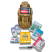 Personal Khaki coloured Snake Bite Kit with contents laid out to see.