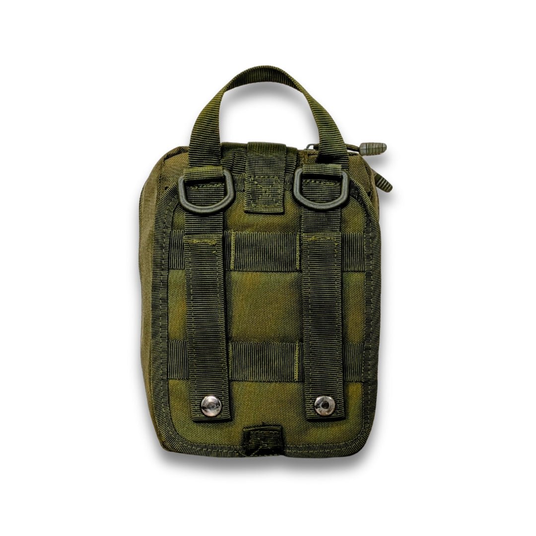Pink snake bite kit for Australian snake and spider bites. Rear molle attachments View.  Built in NSW by Assurance First Aid Kits