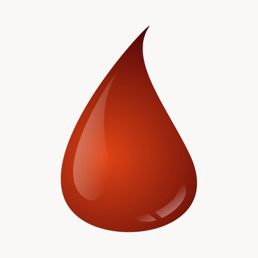 Red blood drop icon on a white background