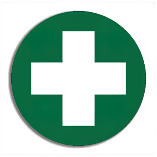 Hard Hat First Aid Cross Sticker 5 x 5cm Sheet of 5 assurancefirstaidkits buyonline australia