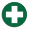 Hard Hat First Aid Cross Sticker 5 x 5cm Sheet of 5