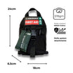 IFAK Hike first aid kit for hiking and bushwalking. Black molle bag with CPR shield and dual quick release zippers. I24cm x 6.5cm x 18cm, 578g Built in Dubbo NSW