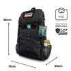 Remote Area Survival First Aid Kit. Black Rugged Tactical Backpack. Dimensions 56cm x 17cm x 30 cm External  Leftside view. Built in Dubbo NSW
