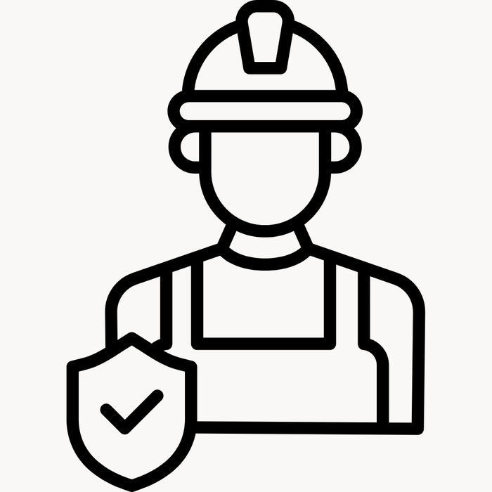 black line icon of first aid contruction worker